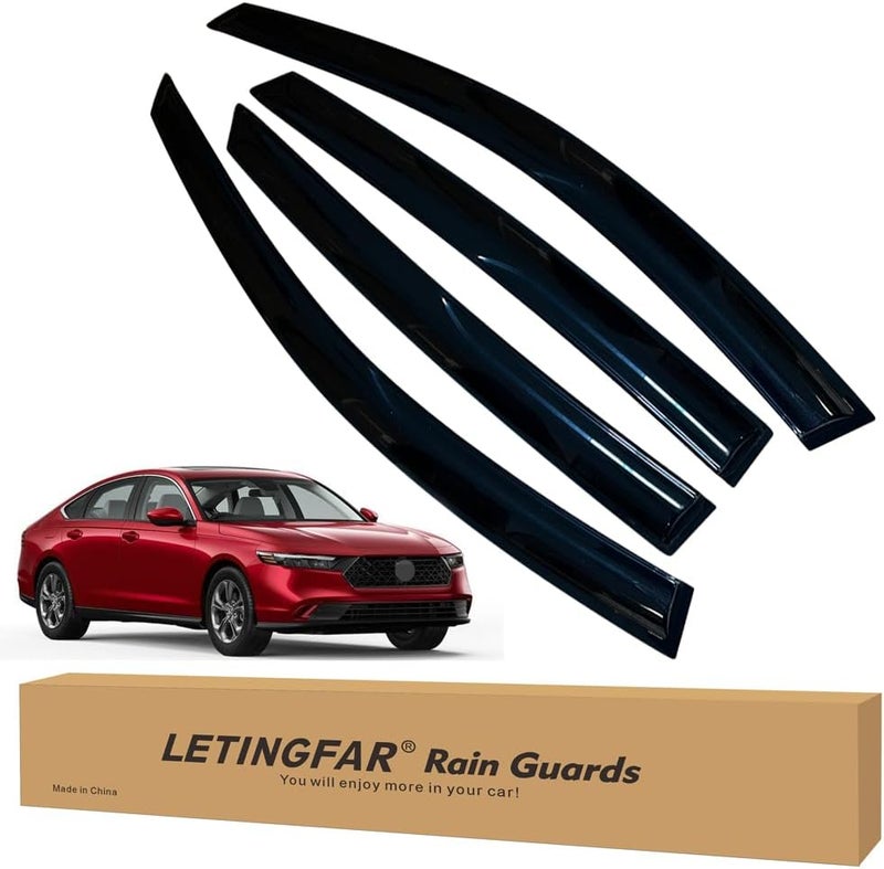 LETINGFAR Window Visors Rain Guards for Honda Accord 2018 2019 2020 2021 2022 2023 Accessories, Wind Deflectors Vent Shades for Honda Accord - Image 1